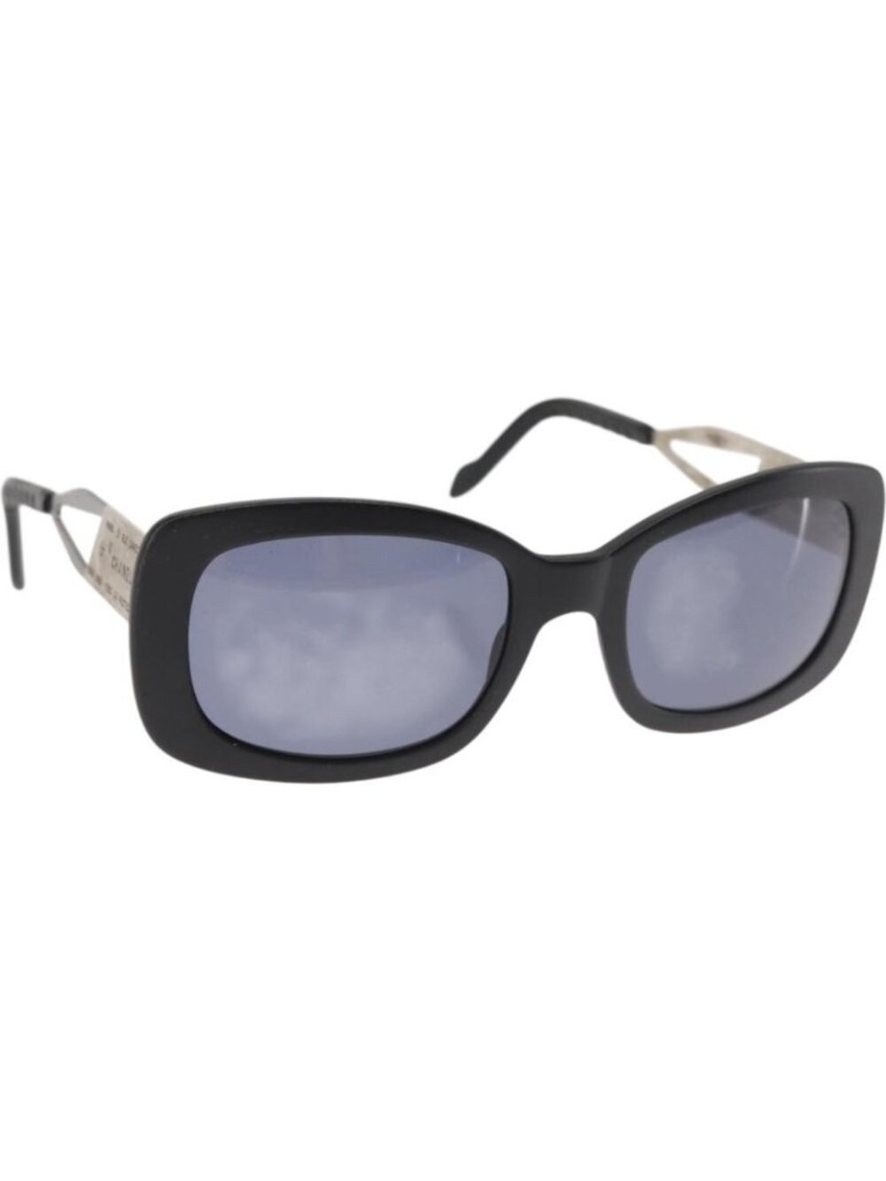 CHANEL Sunglasses Plastic Black CC